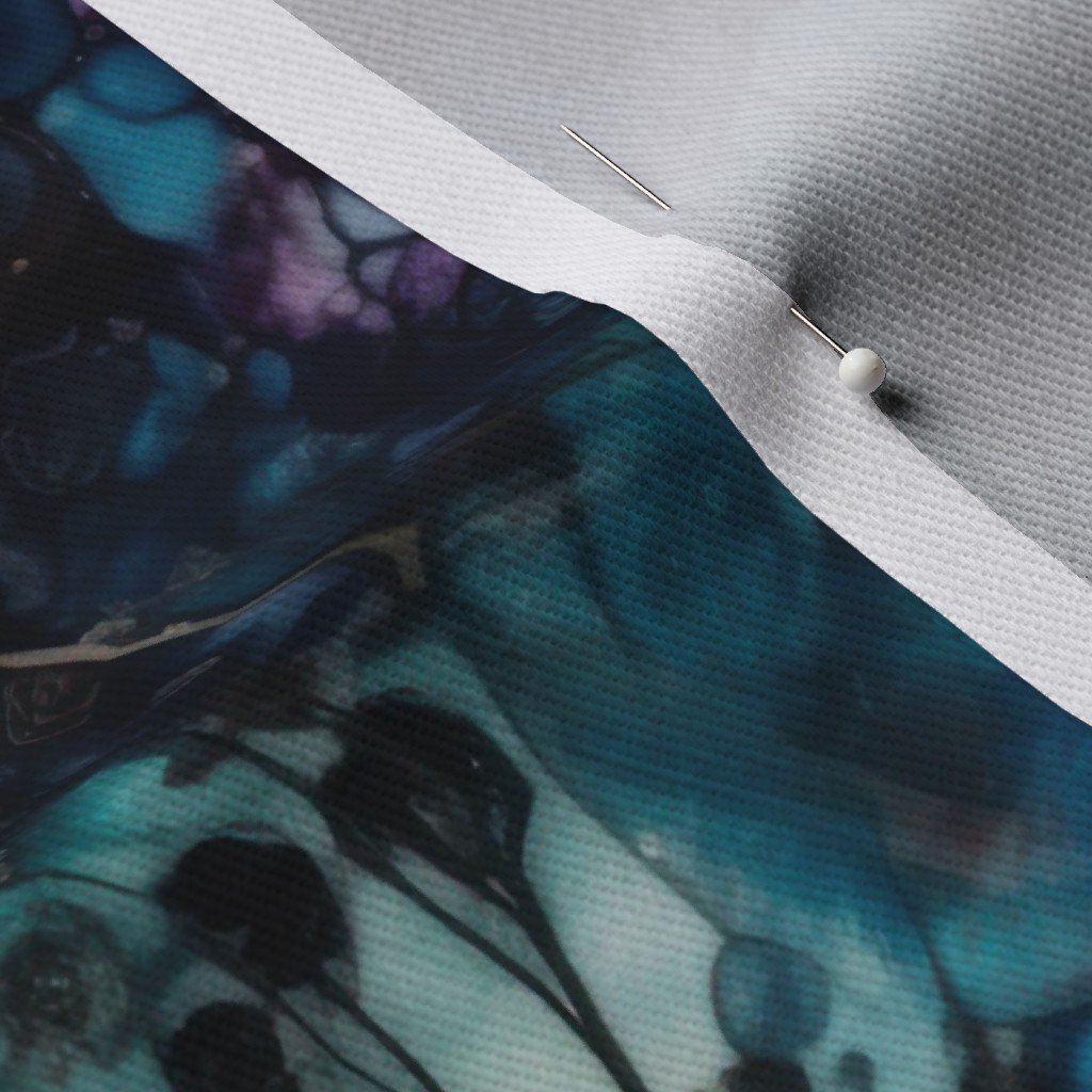 Small Moonstone and Gold Alcohol Ink 2 Fabric birthstone pattern fabric
