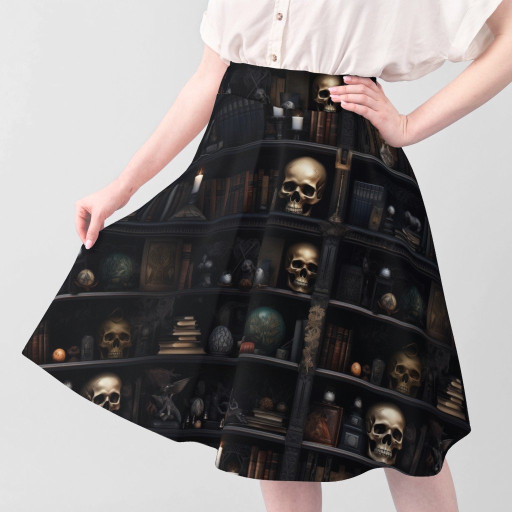 Spooky Photo realistic Dark Academia Bookshelves in Muted Tones with Fabric halloween library fabric