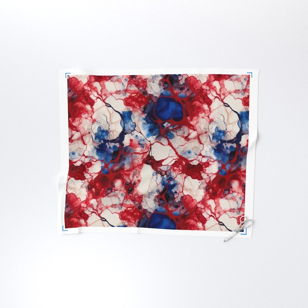 Red White and Blue Alcohol Ink UK Patriotic Flag Colors Alcohol Ink Fabric british flag fabric