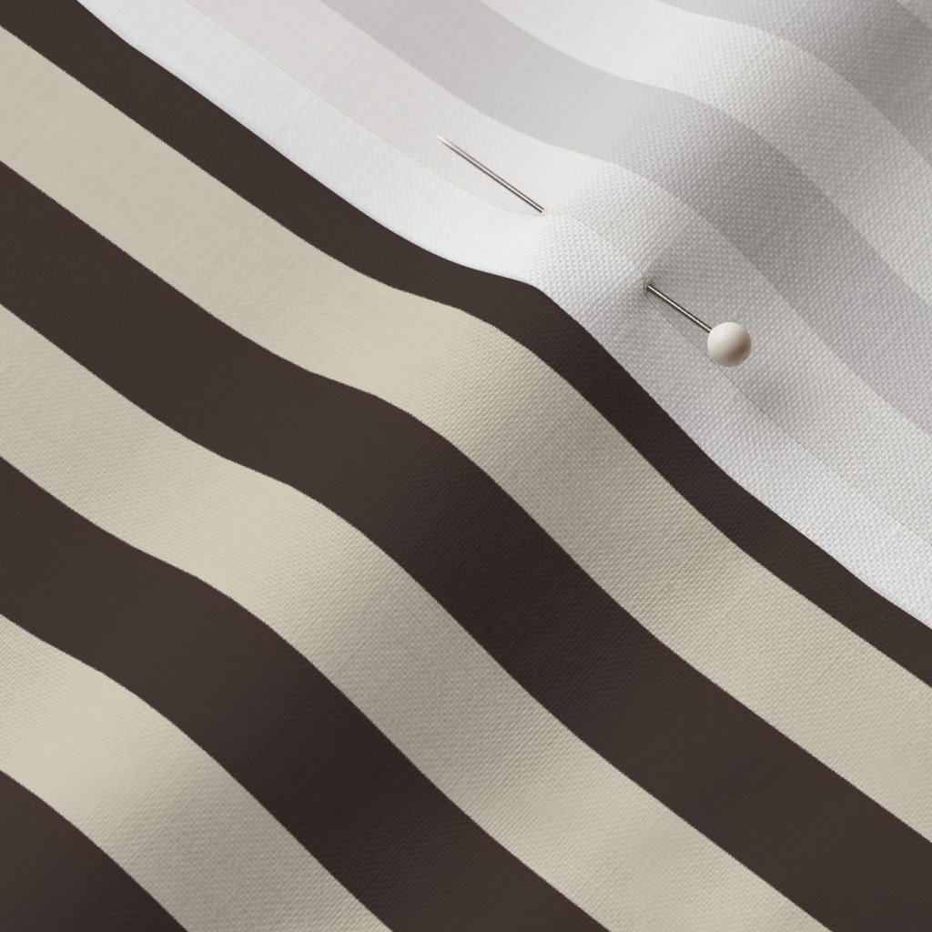 Half Inch Pencil Stripes Cream and Chocolate Fabric cream chocolate fabric
