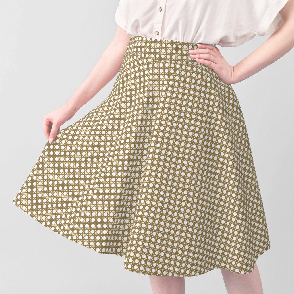 Tan on White Rattan Caning Pattern Fabric french provincial fabric