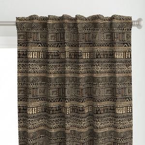 Tribal Mudcloth Boho Ethnic Print in Black and Cream Home Styling Collection Interior Collection black and cream curtain design