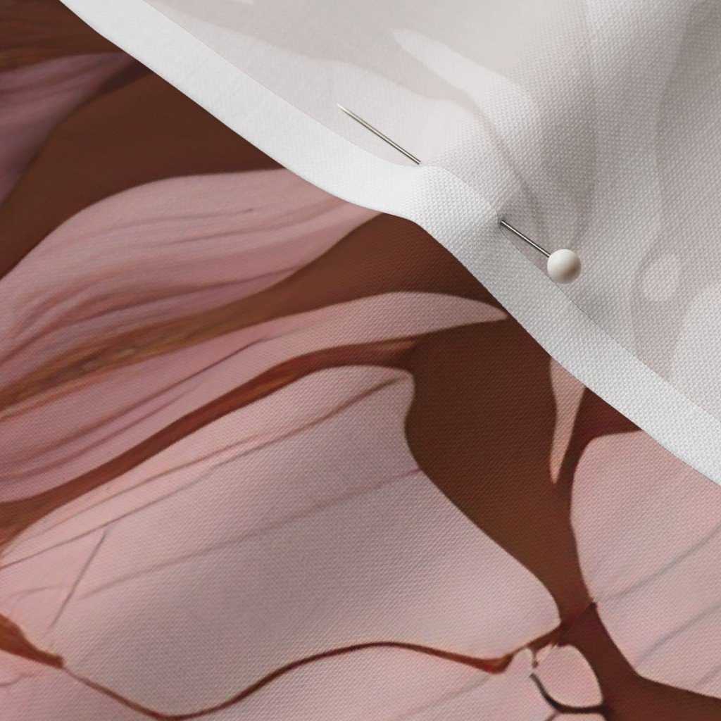 Pale Pink and Rose Gold Alcohol Ink Liquid Swirls Fabric pale pink fabric