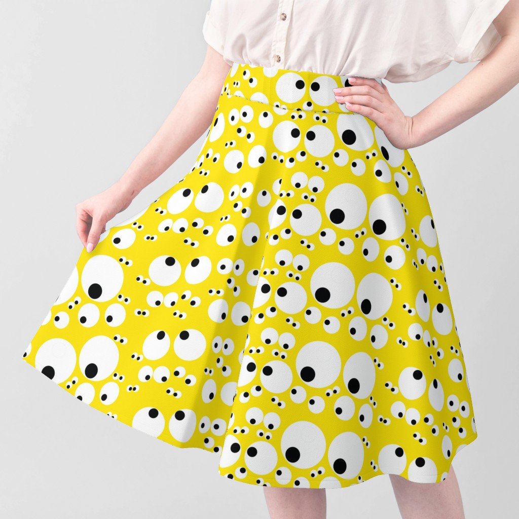 Googly Goo Goo Eyes on Neon Yellow Interior Collection Design Collection googly eyes fabric