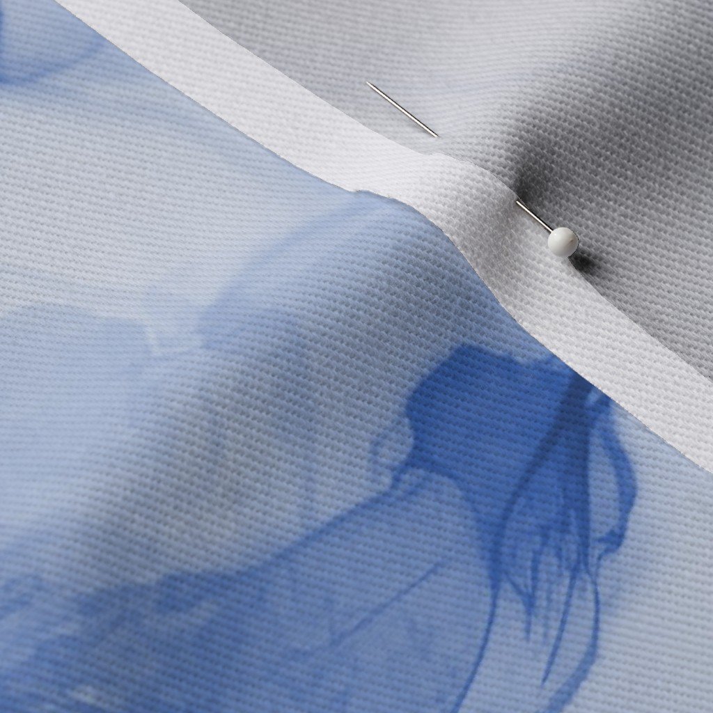 Alcohol Liquid Ink Swirls in Light Blue Porcelain Glaze Fabric alcohol glaze fabric