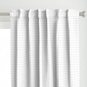 1 Inch Grid Line Pattern with Mid Grey Lines on White Home Decor Collection Home Styling Collection home decor curtain design