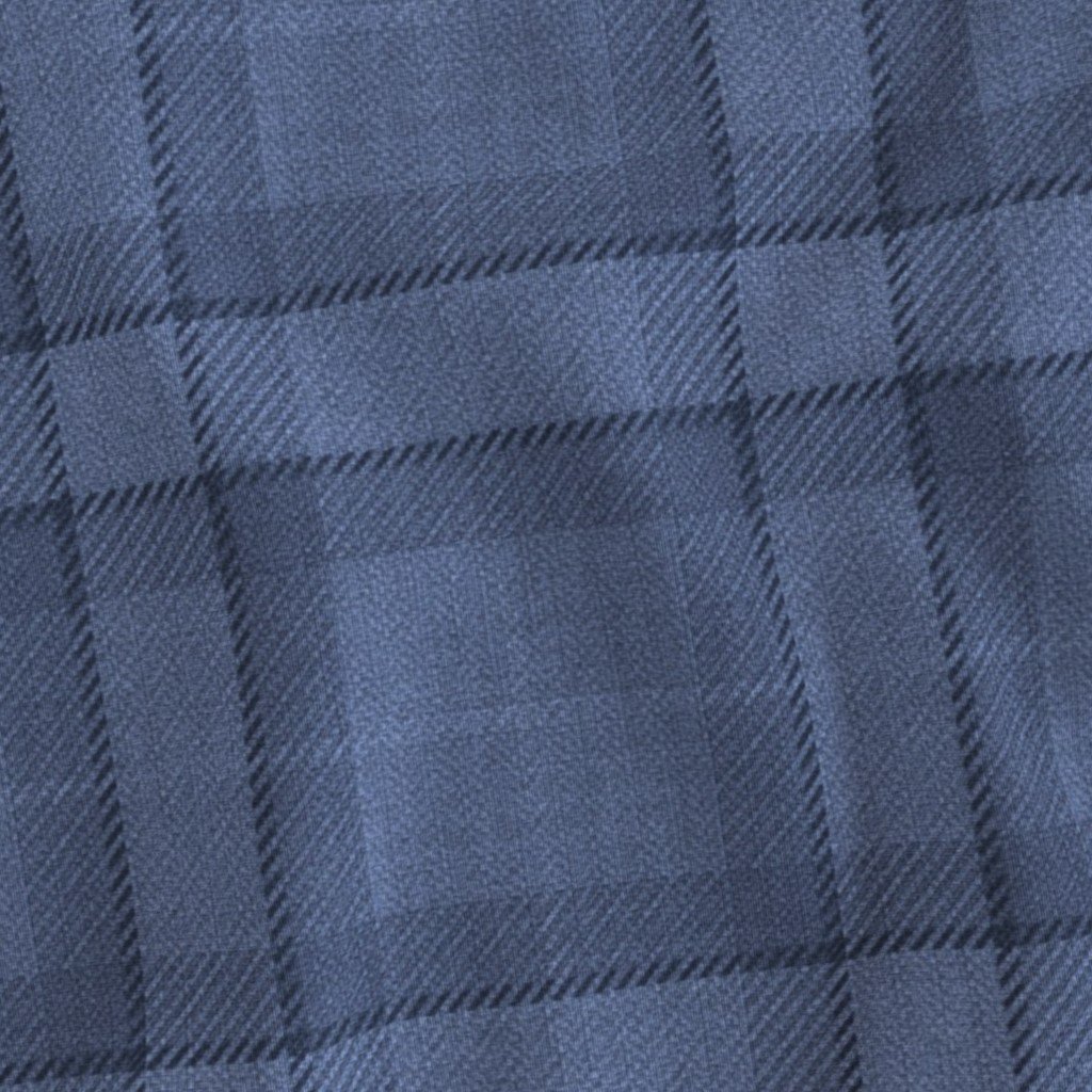 Denim Blue and Steel Gray Wool-Texture Tartan Plaid Fabric Fabric denim blue fabric