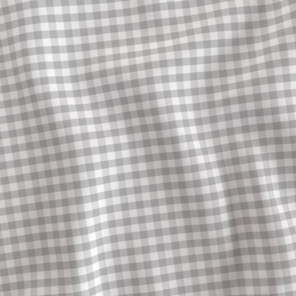 Ash Grey Gingham Check Plaid Pattern Fabric ash fabric
