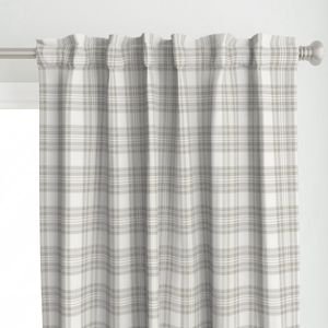 Cool Greige Small Traditional Tartan Plaid Pattern Home Styling Collection Decor Collection soft tones curtain design