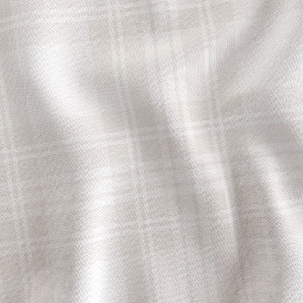 Soft Bone White Large Traditional Tartan Plaid Pattern Fabric large scale fabric