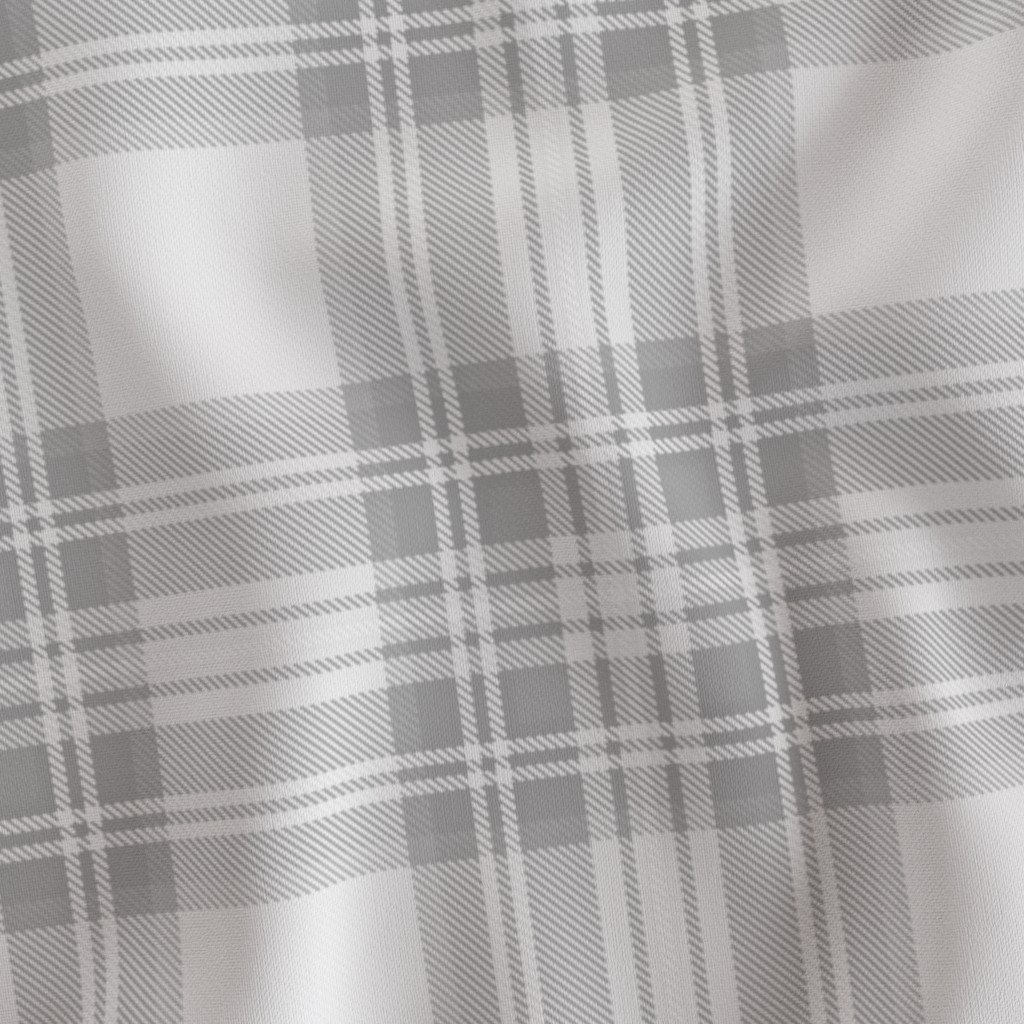 Ash Grey Cool Large Traditional Tartan Plaid Pattern Fabric soft tones fabric