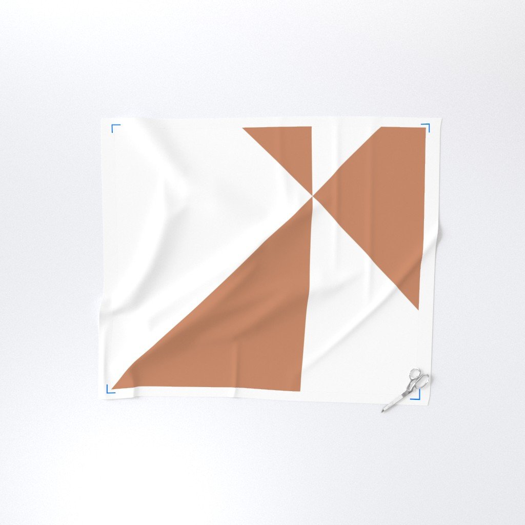 Bold Soft Clay and White Oversized Geometric Diamond Fabric architectural fabric