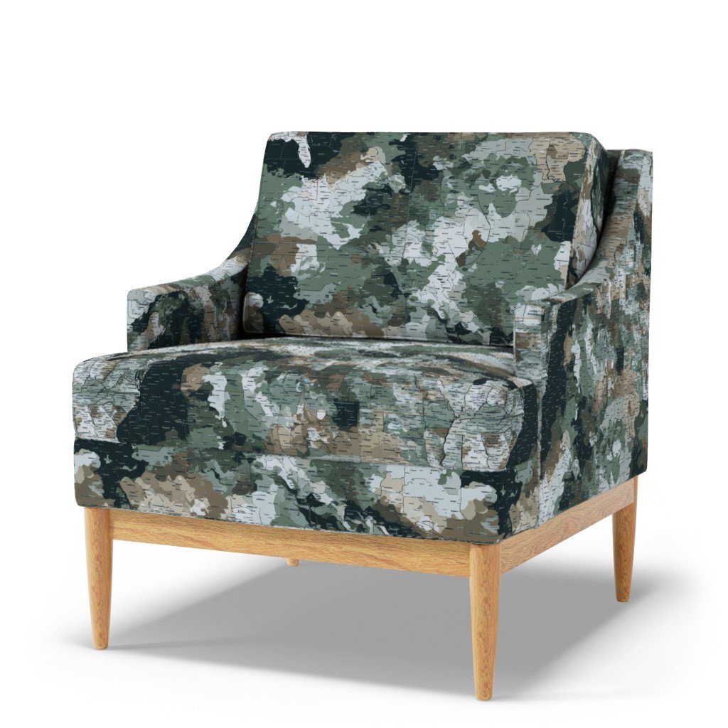 USA State Outline Camouflage in Sage Green and Slate Fabric independence day fabric