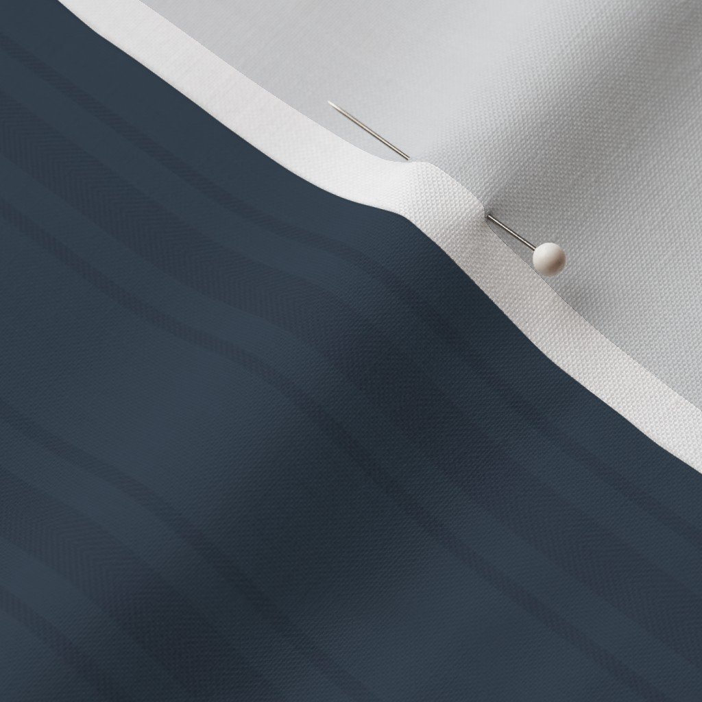 Tonal Deep Navy Tailored Ticking Stripe Cottage Farmhouse Small Scale Fabric dark design fabric