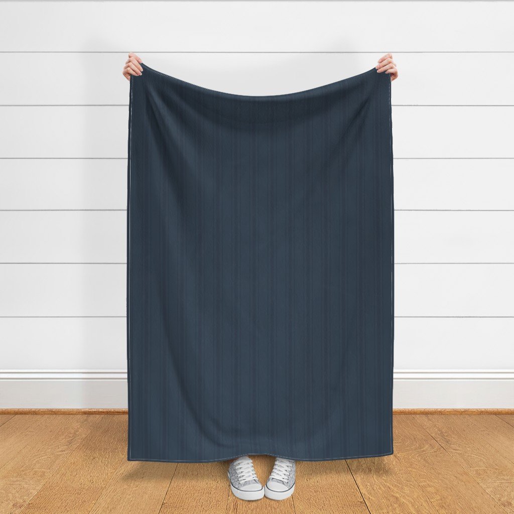 Tonal Deep Navy Tailored Ticking Stripe Cottage Farmhouse Wide Stripe Fabric dark tones fabric