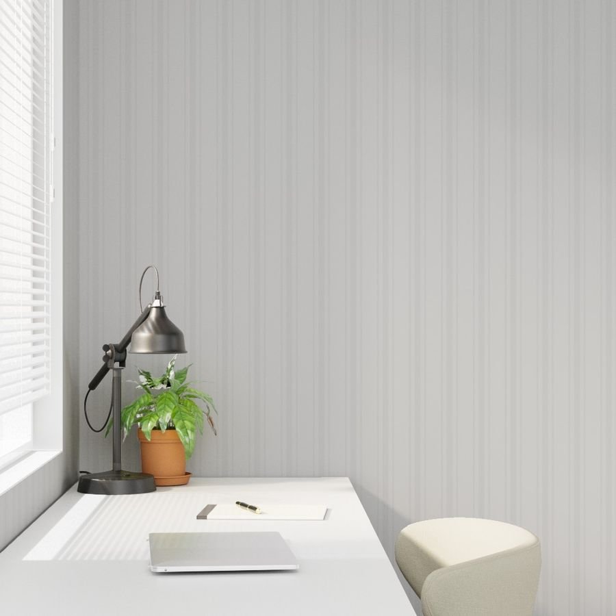 Tonal Dove Gray Tailored Ticking Stripe Cottage Farmhouse Wide Stripe Wallpaper gray stripe wallpaper