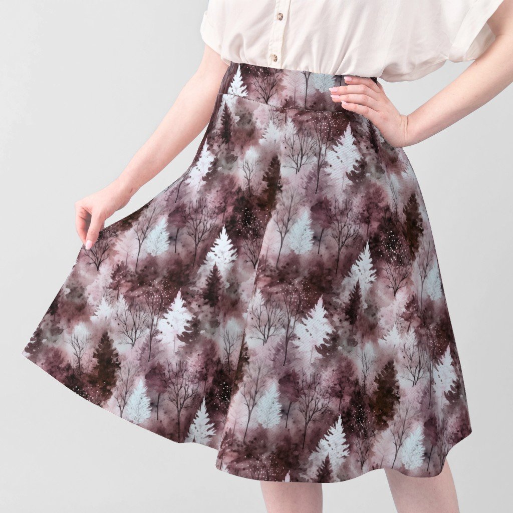 Small Endless Winter Tree Dreamscape Trees in Dusty Rose Misty Forest F Fabric abstract fabric
