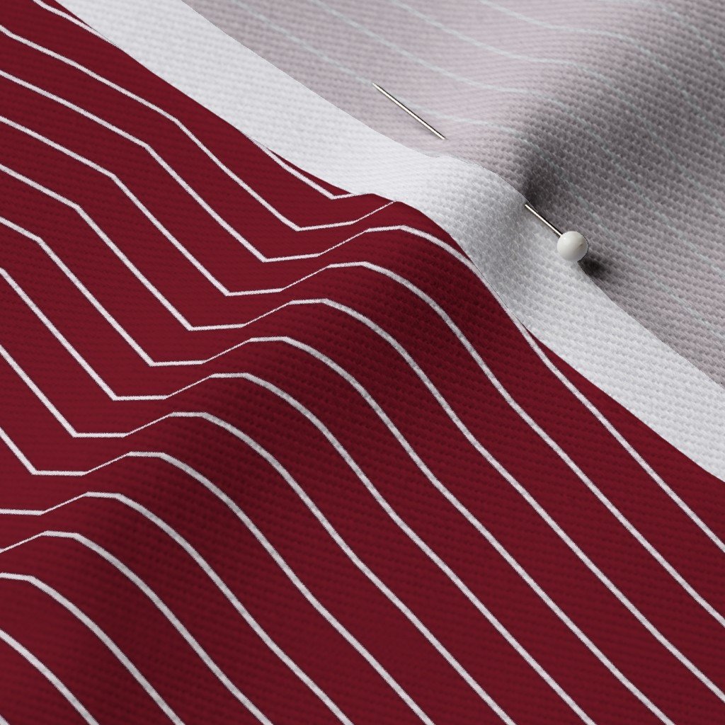 Classic White Pinstripe on Burgundy Office Stripe Pattern Fabric office fabric fabric