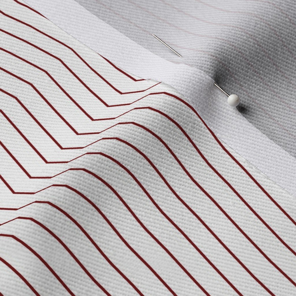 Classic Deep Red Pinstripe on White Office Stripe Pattern Fabric office fabric fabric