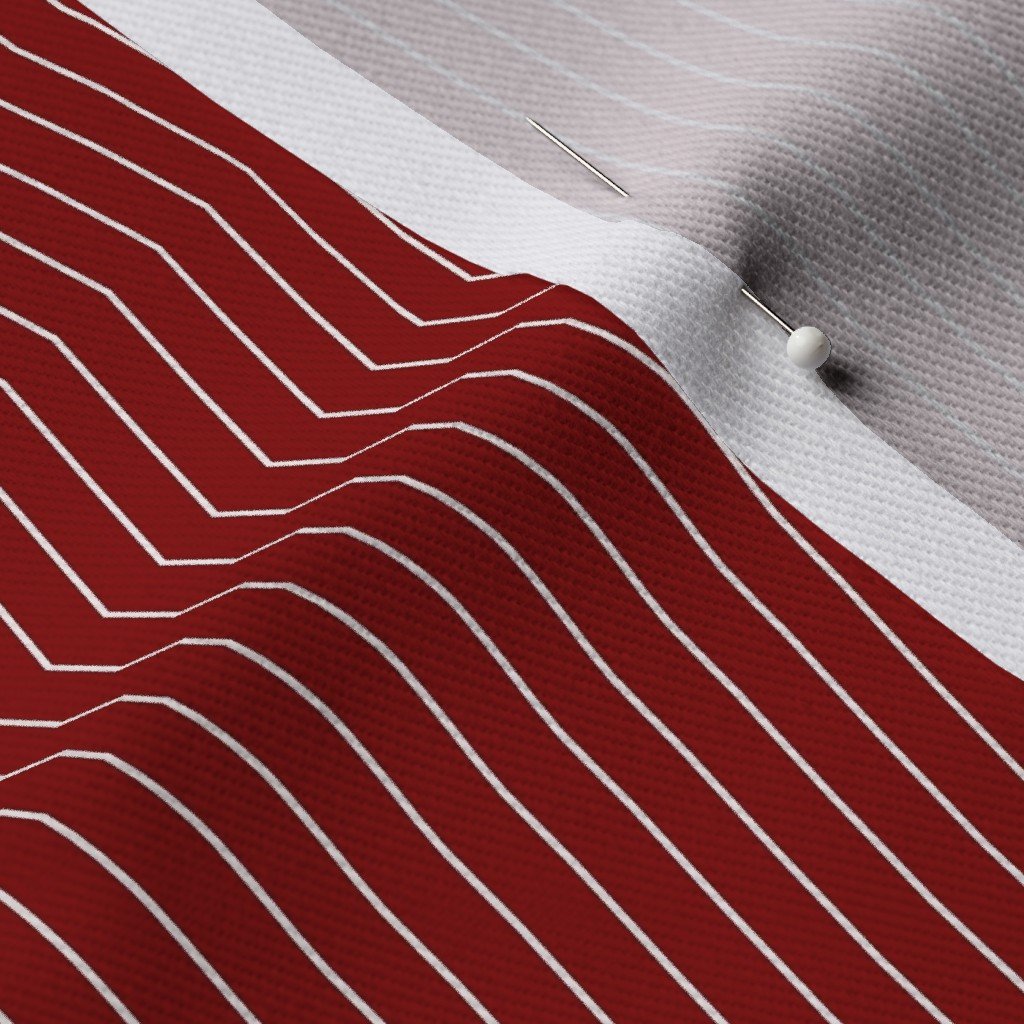 Classic White Pinstripe on Deep Red Office Stripe Pattern Fabric office fabric fabric