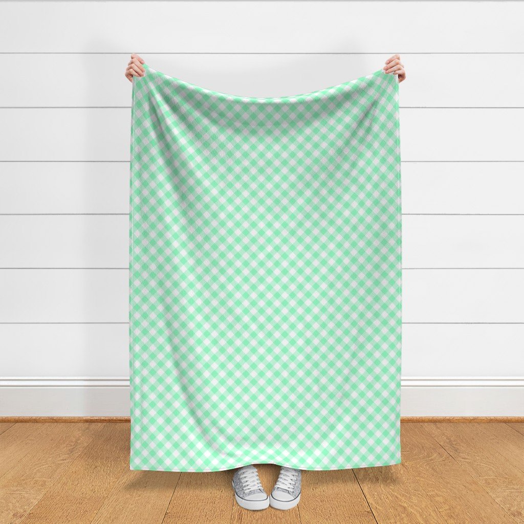 Mint Green Gingham Check Plaid Fabric classic fabric