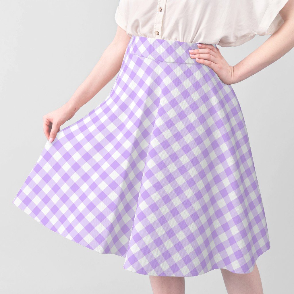 Lavender Purple Gingham Check Plaid Fabric cottagecore fabric