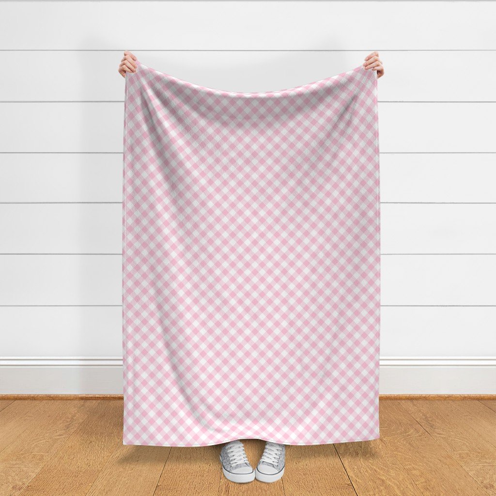 Baby Pink Gingham Check Plaid Fabric checkered fabric