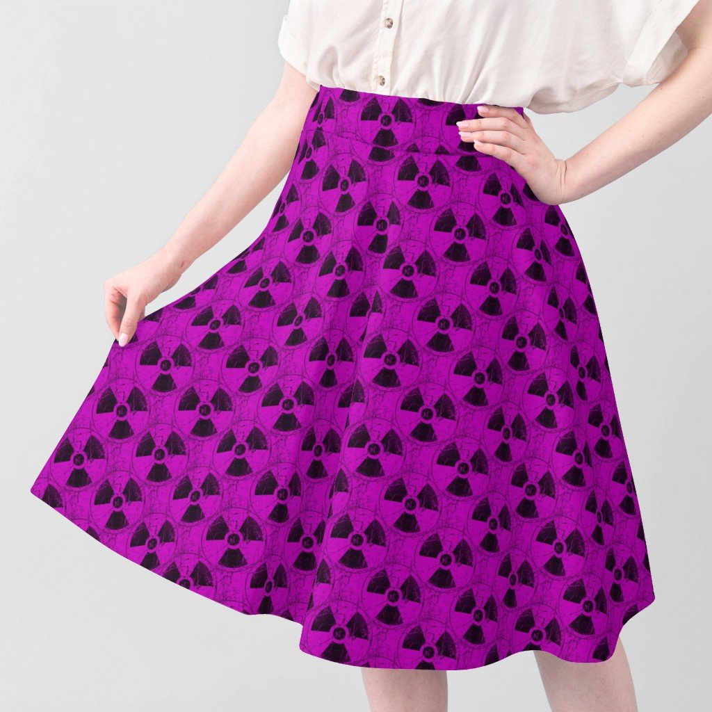 Hot Pink and Black Radiation Warning Grunge Pattern Fabric hot pink fabric