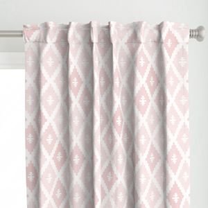 Large Sun Faded Mediterranean Diamond Pattern in Blush Shell Pink Design Collection Home Styling Collection earth tone curtain design