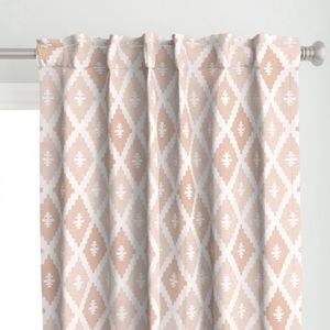 Large Sun Faded Mediterranean Diamond Pattern in Peach Sand Pink Decor Collection Interior Collection faded coral curtain design