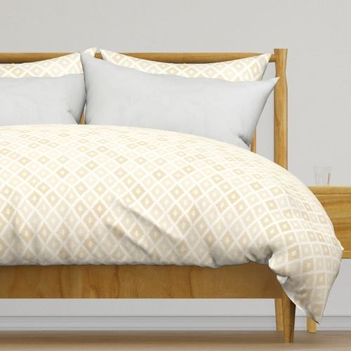 Small Sun Faded Mediterranean Diamond Pattern in Golden Sand Beige Design Collection Home Decor Collection pale beige duvet cover design