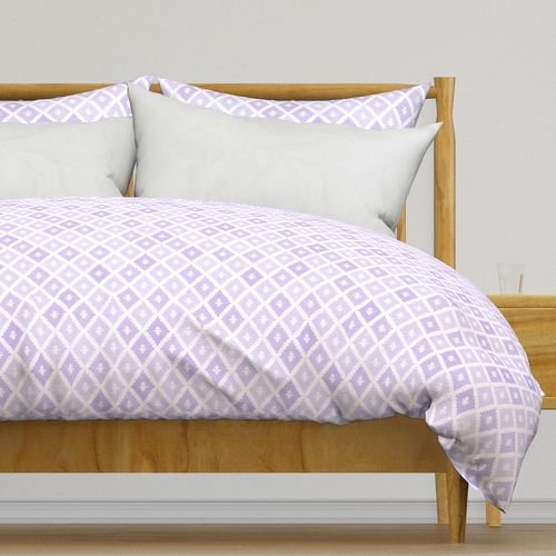 Small Sun Faded Mediterranean Diamond Pattern in Soft Orchid Lavender Decor Collection Interior Collection orchid purple duvet cover design