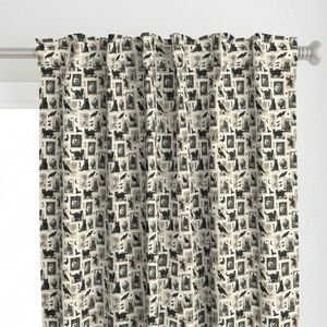 Vintage Halloween Postage Stamps with Black Cats and Pumpkins Design Collection Decor Collection crescent moon curtain design