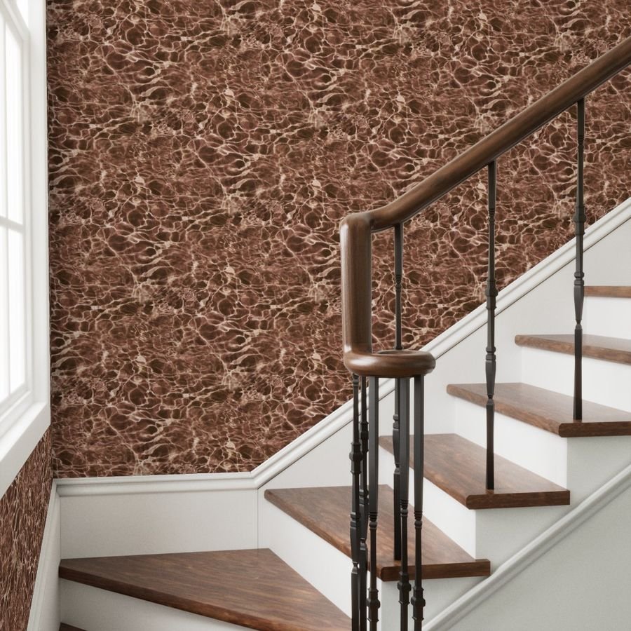 Sedona Sunlit Water Ripples in Warm Brown Wallpaper desert oasis wallpaper