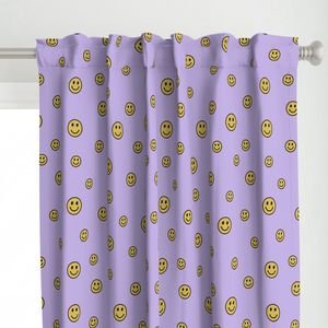 Retro Yellow Smiley Faces on Lavender Home Styling Collection Design Collection happy faces curtain design