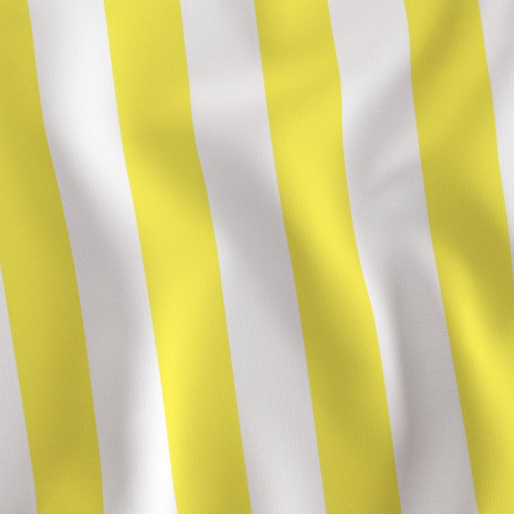 Lemon Yellow 2 inch Wide Cabana Stripes Fabric lemon stripe fabric