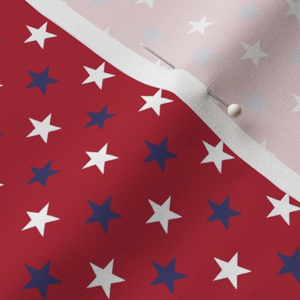 Flag Blue and White Stars on Red Fabric blue and white stars fabric