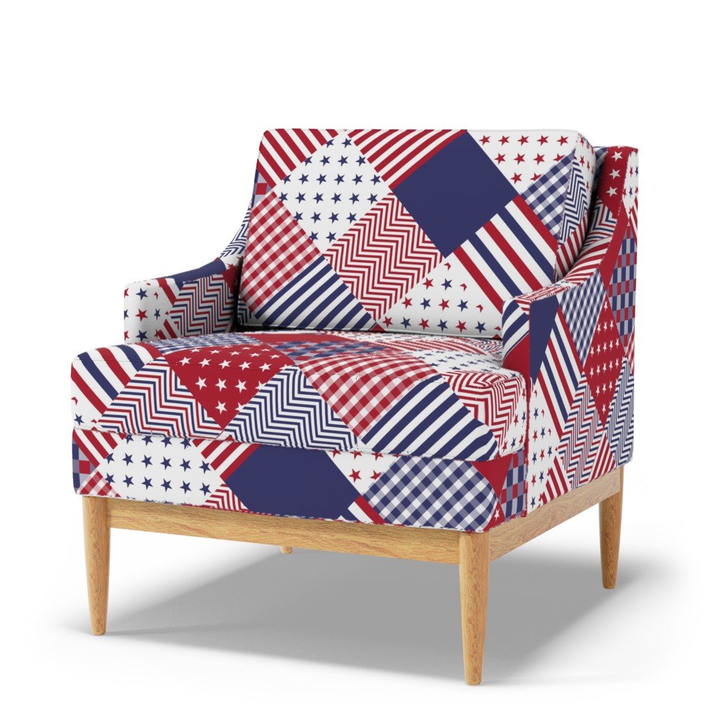 USA Americana Patchwork Red White & Blue Quilt Patterns Fabric cheater quilt fabric