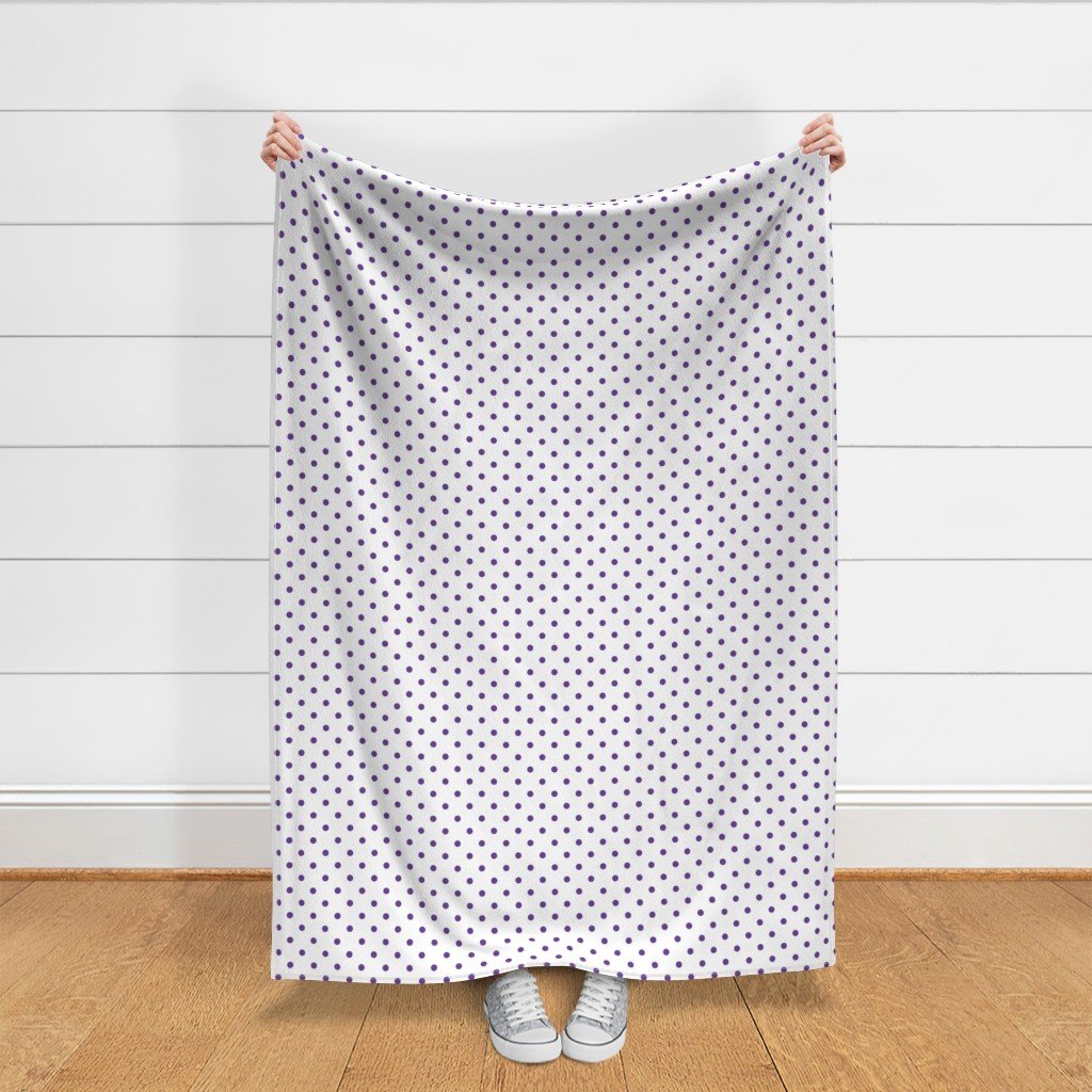 Ultra Violet Purple Polkadots on White Fabric purple and white fabric