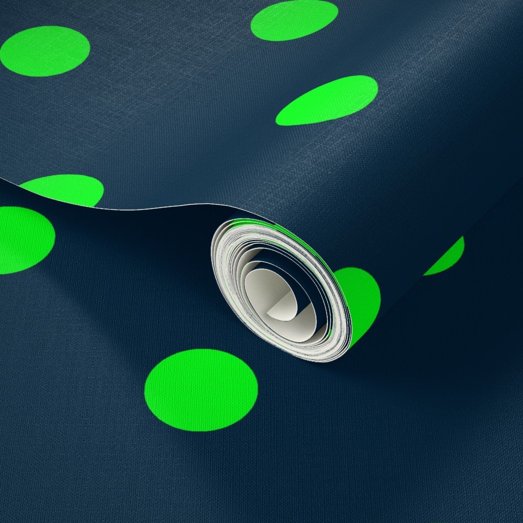 Navy and Neon Lime Green Jumbo Dots Wallpaper jumbo polka dots wallpaper