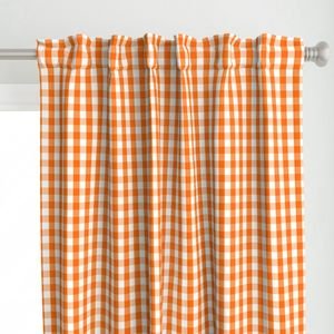 Small Pumpkin Orange and White Gingham Check Pattern Design Collection Home Styling Collection orange and white curtain design