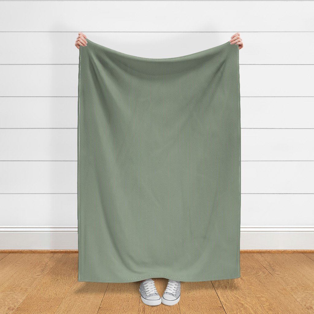Forest Green and White 1/8-inch Thin Pencil Vertical Stripes Fabric dark green fabric