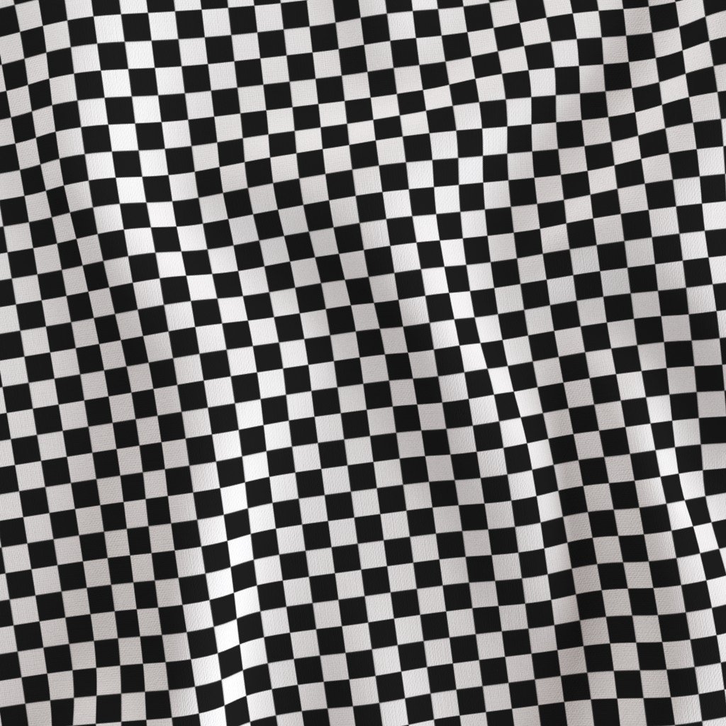 Black and White Checkerboard 1/2 inch-Check Fabric checked plaid fabric