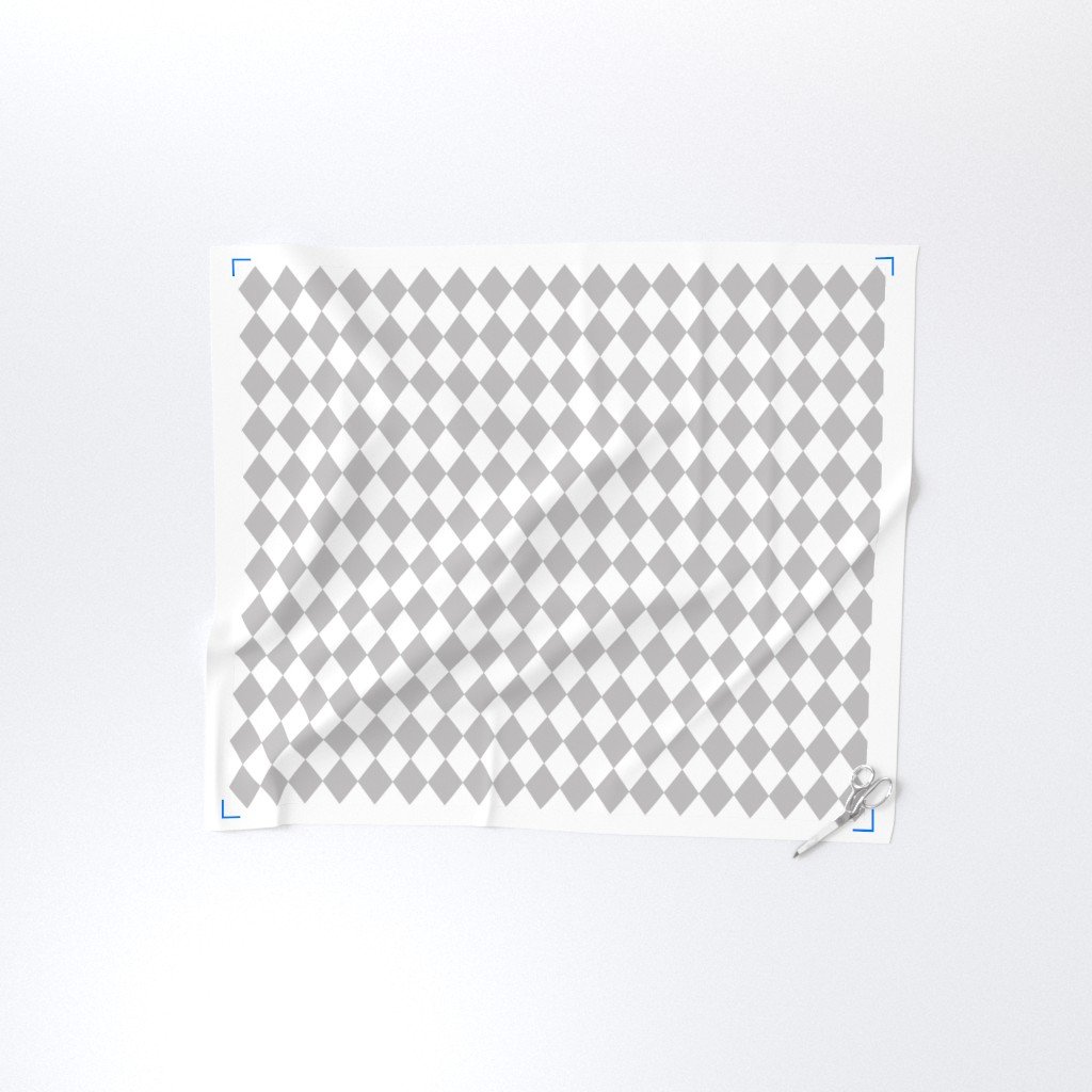 Grey Fog Small Modern Diamond Pattern Fabric fog diamonds fabric