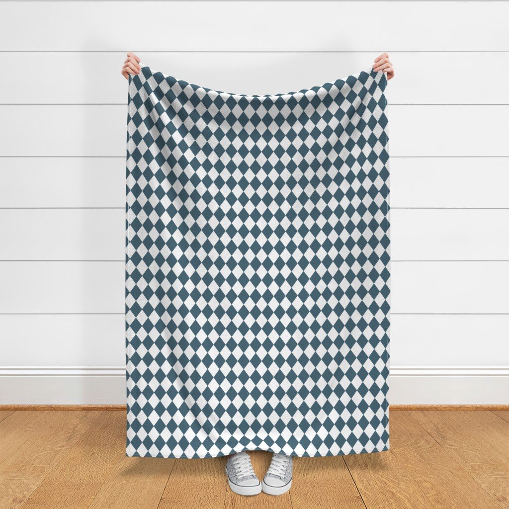 Bluestone Blue Small Modern Diamond Pattern Fabric lifestyle view