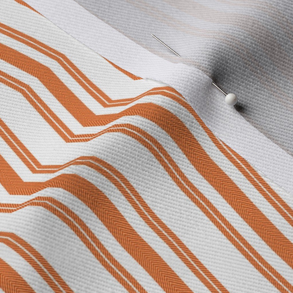 Trendy Large Orange Soda French Mattress Ticking Double Stripes Fabric orange soda fabric
