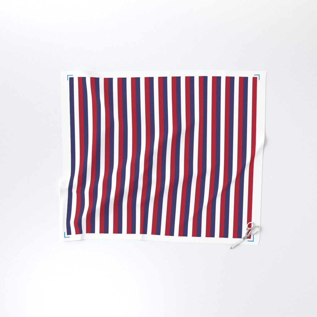USA Vertical Flag Red White and Blue Stripes Fabric red and white fabric