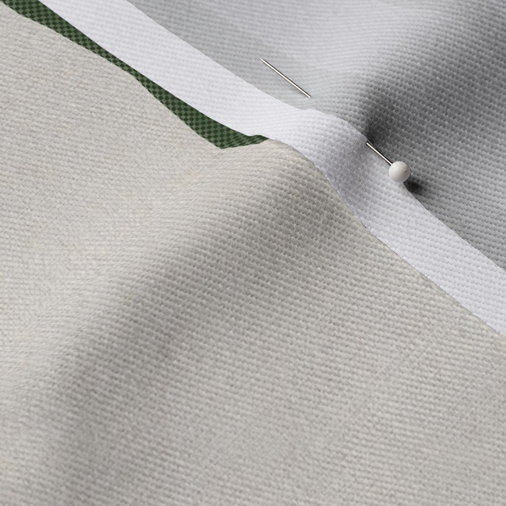 Forest Green Antique Vintage Mattress Ticking Stripe on Cream Fabric green and cream fabric