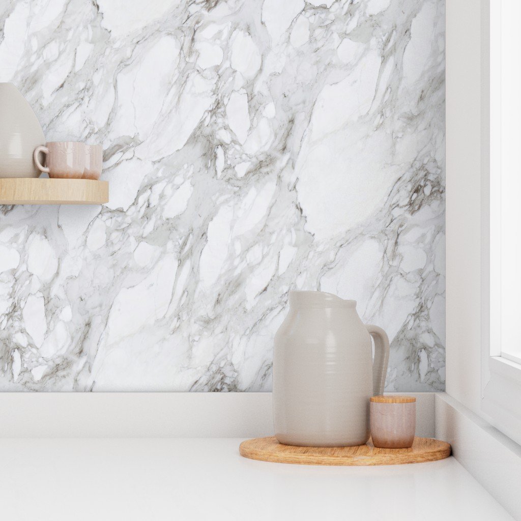 White Natural Marble - Natural Grey Veined Stone Home Decor Collection Design Collection carrera marble wallpaper