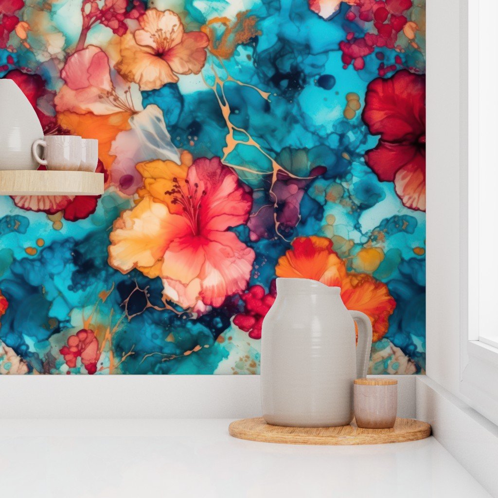 Hawaiian Alcohol Ink Home Styling Collection Home Styling Collection alcohol ink wallpaper